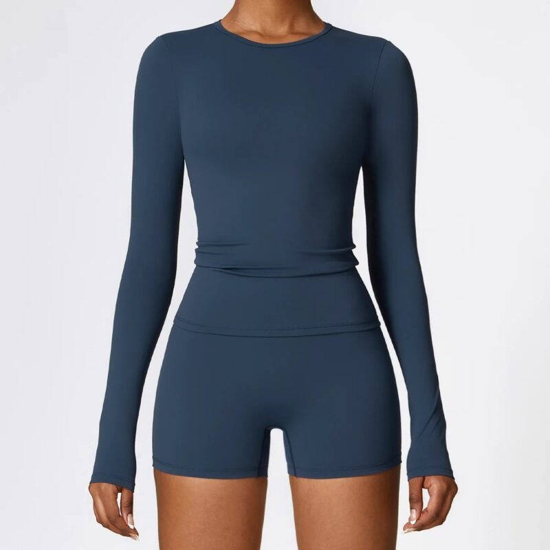 Winter Brushed Yoga Top - High-Intensity Long-Sleeve for Pilates & Running (8519)