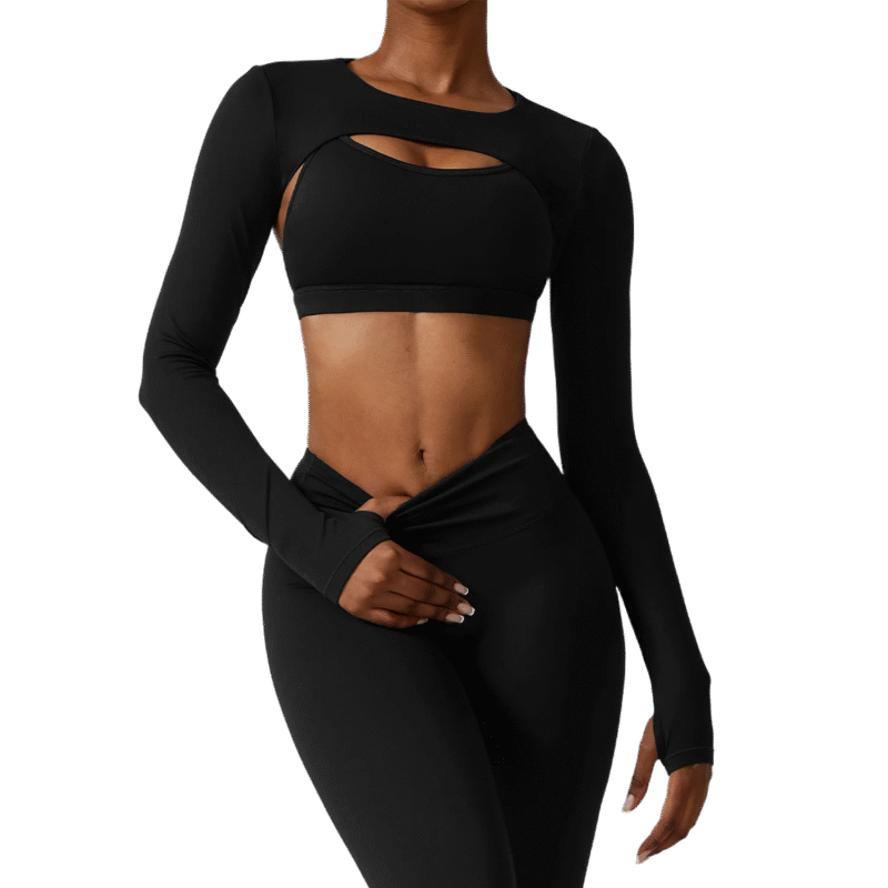 Yoga & Running Shrug: Long - Sleeve, Naked - Feel Fitness Top （8347）