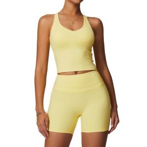 Cross - Back Yoga Tank Top for Women - Brushed, Slim - Fit, Ideal for Outdoor Fitness（8863）