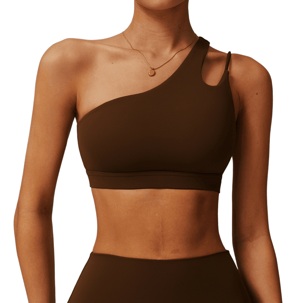 One Shoulder Workout Tops for Women - Racerback Fitness Bra with Unique Strap for Gym & Running (6425)