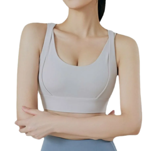 High Impact Sports Bra for Women - Rear Closure Push-Up Bra with Removable Pads & Supportive Back Design
