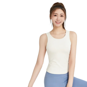Women's Yoga Tank Top with Built-in Bra - Secure Fit Non-See Workout Shirt for Fitness