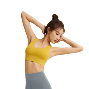 Women's High Support Workout Top - Cross Back Fitness Bra for Running & Yoga