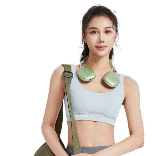 High Impact Striped Sports Bra - U-Neck Workout Top with Side Smoothing & Lift