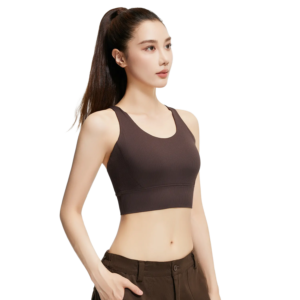 Women's Sports Bra with Removable Padding – Cross Back Thin Strap Design for Fitness & Yoga