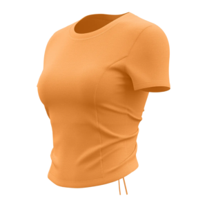 Women's Workout T-Shirt with Built-In Bra - Cut-Out Back & Drawstring Design for Gym