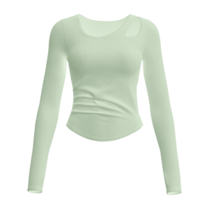 Women's Long Sleeve Yoga Top - Asymmetric Shoulder with Cut-Out Detail for Pilates