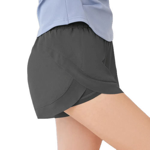 Women's 2-in-1 Running Shorts with Anti-See Through Design – Breathable Mesh Fitness Shorts with Pockets