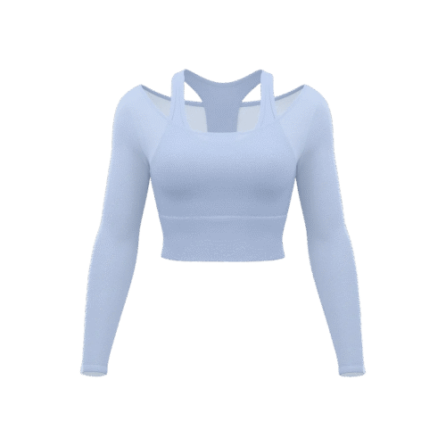 Women's Long Sleeve Workout Top – Mesh Panels & Built-in Bra Layered Fitness Shirt for Yoga