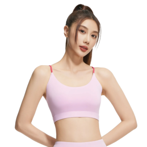 Women's Light Support Workout Bra - Thin Strap Racerback Fitness Top for Low Impact Exercises