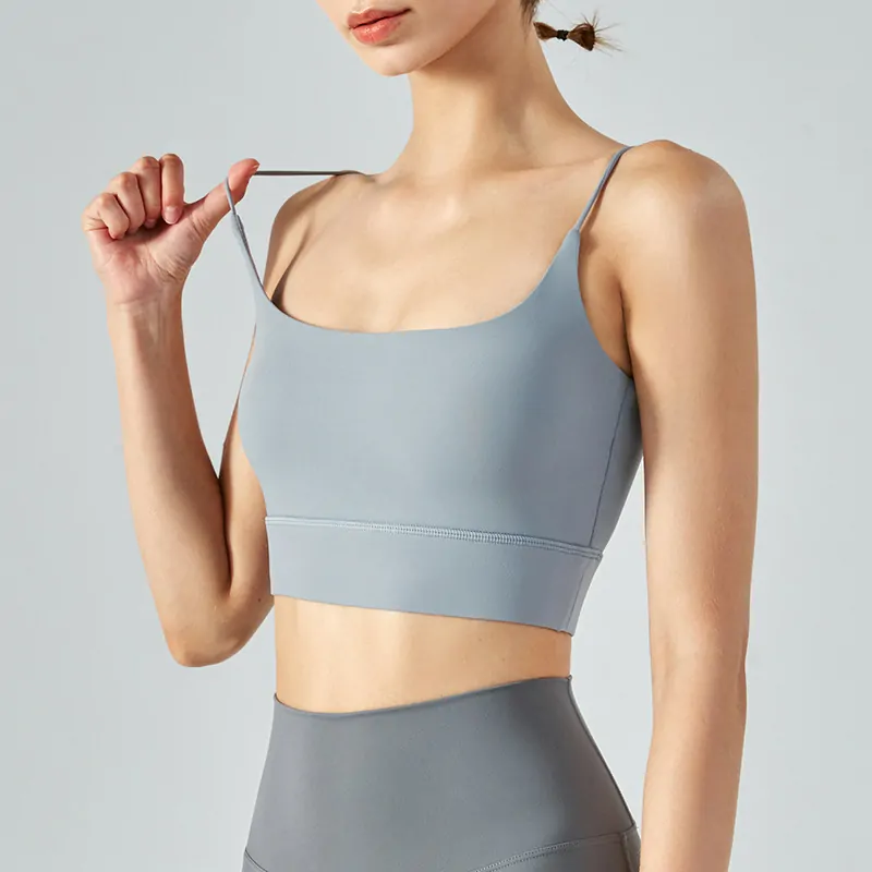 Women's Racerback Yoga Tank - Built-in Bra Fitness Top with Thin Straps for Gym & Studio - 图片 11