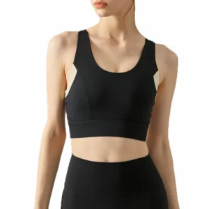 High-Impact Sports Bra with Built-In Cups - Secure Back Closure & Supportive Racerback Design