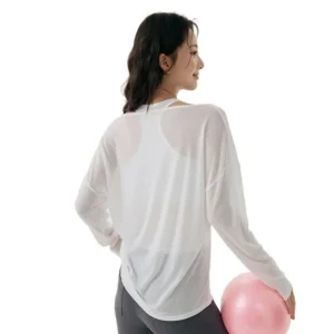 Women's 2 Piece Workout Sets with Bra - Long Sleeve Pilates Outfit, Layered Cover Up for Yoga