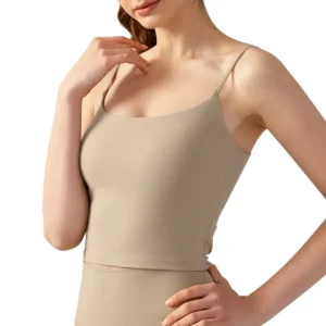 U-Back Slim Fit Yoga Top - Contouring Sports Bra with Lightly Lined Cups & Thin Straps