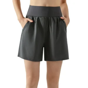 High-Waisted Workout Shorts with Dual Pockets - 5-Inch Loose Fit & Breathable for All-Day Wear