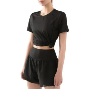 Slim-Fit Workout Top for Women - Breathable Short Sleeve Athletic Shirt for Gym, Yoga & Outdoor