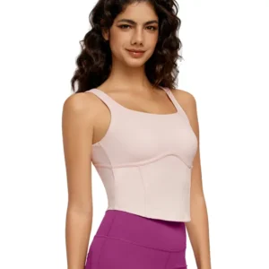 Cooling Fitness Tank with Built-In Bra - Slim-Fit Moisture-Wicking Design for Hot Yoga & Outdoor