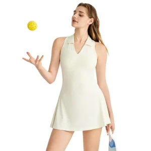 Women's Athletic Tennis Dress - Built-in Bra Sports Dress with Shorts for Yoga & Badminton