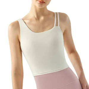Longline Contour Cup Yoga Tank - Semi-Fixed Support with Flattering Silhouette for All-Day Wear