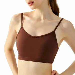 a brown strappy camisole