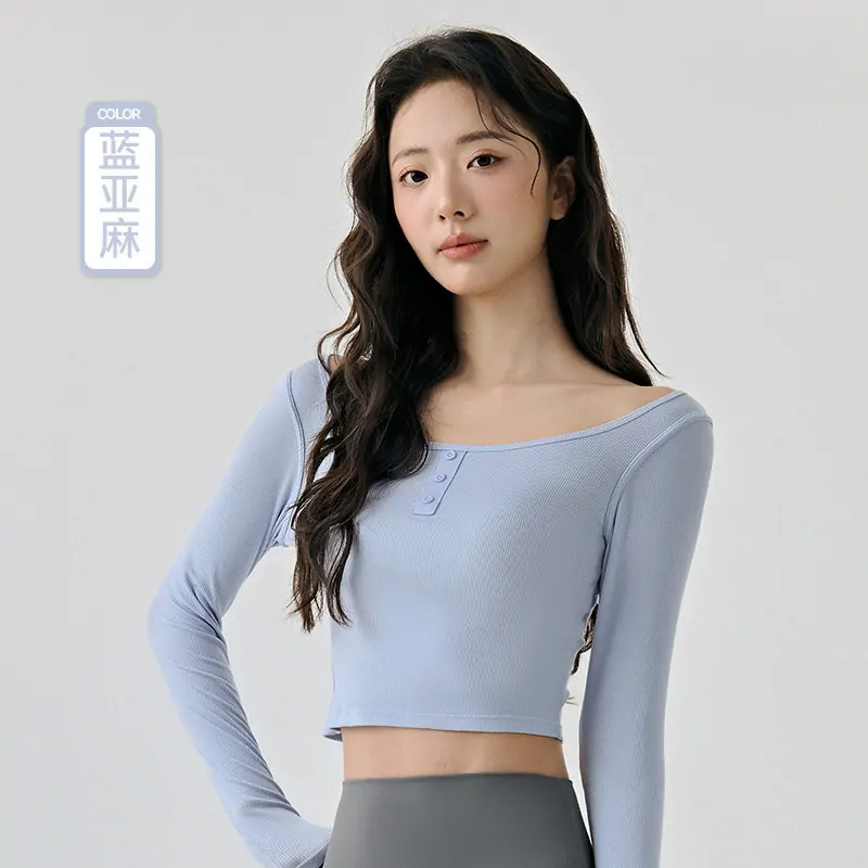 Women's Longline Sports Bra Top - Shaped Cup Fitness Tank with Slim-Fit Design for Yoga & Gym - 图片 2