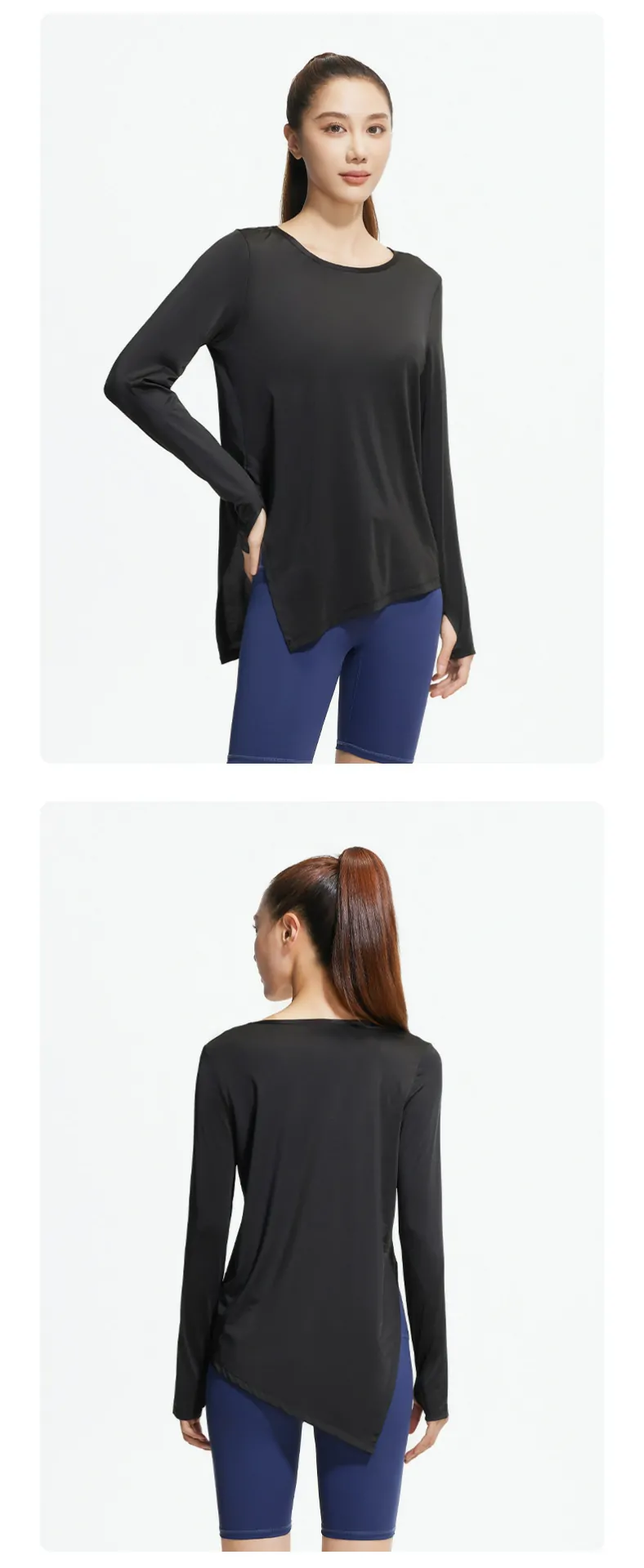 Airy Side-Slit Yoga Cover-Up - Breathable Loose Fit Layer for Studio & Casual Wear - 图片 3