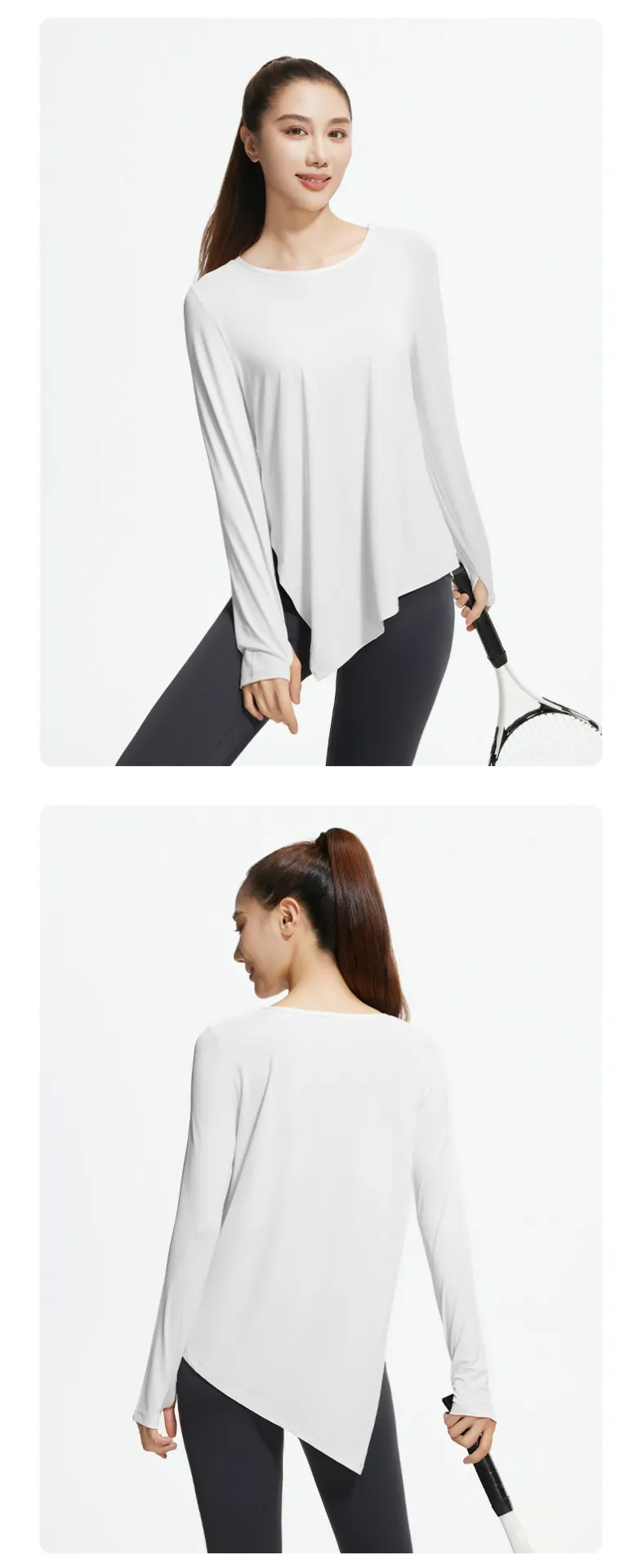Airy Side-Slit Yoga Cover-Up - Breathable Loose Fit Layer for Studio & Casual Wear - 图片 4