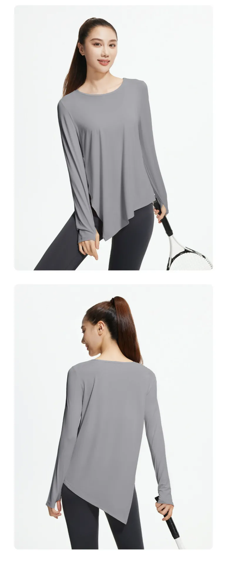 Airy Side-Slit Yoga Cover-Up - Breathable Loose Fit Layer for Studio & Casual Wear - 图片 5
