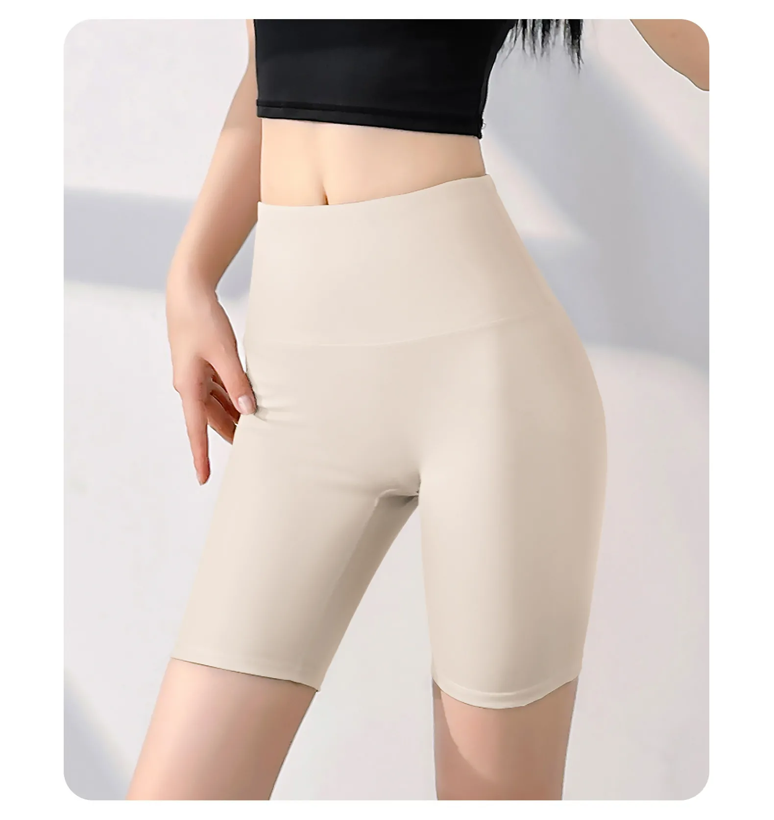 High Waisted Workout Shorts for Women - No Front Seam & Tummy Control Yoga Shorts - 图片 10