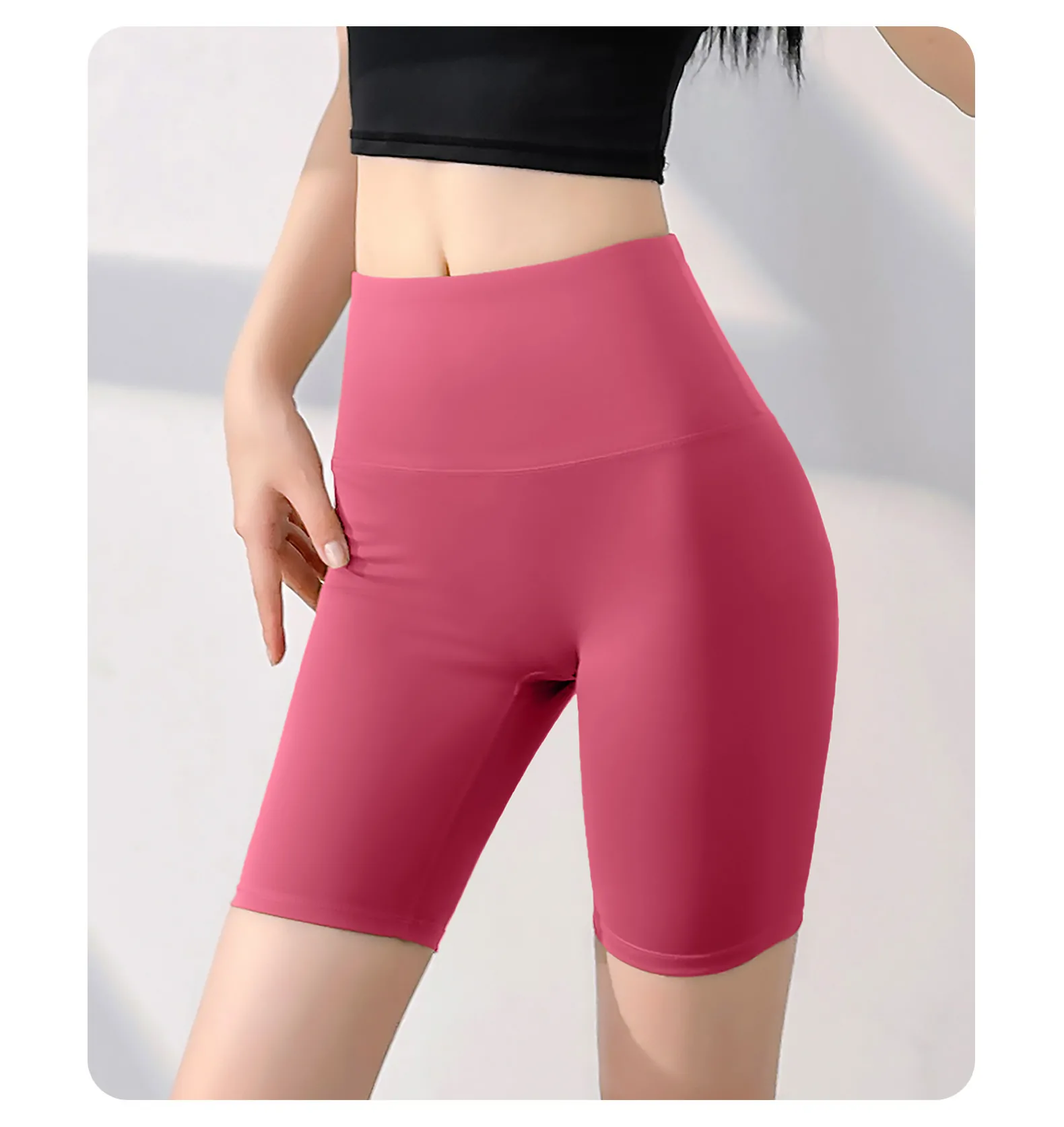 High Waisted Workout Shorts for Women - No Front Seam & Tummy Control Yoga Shorts - 图片 11