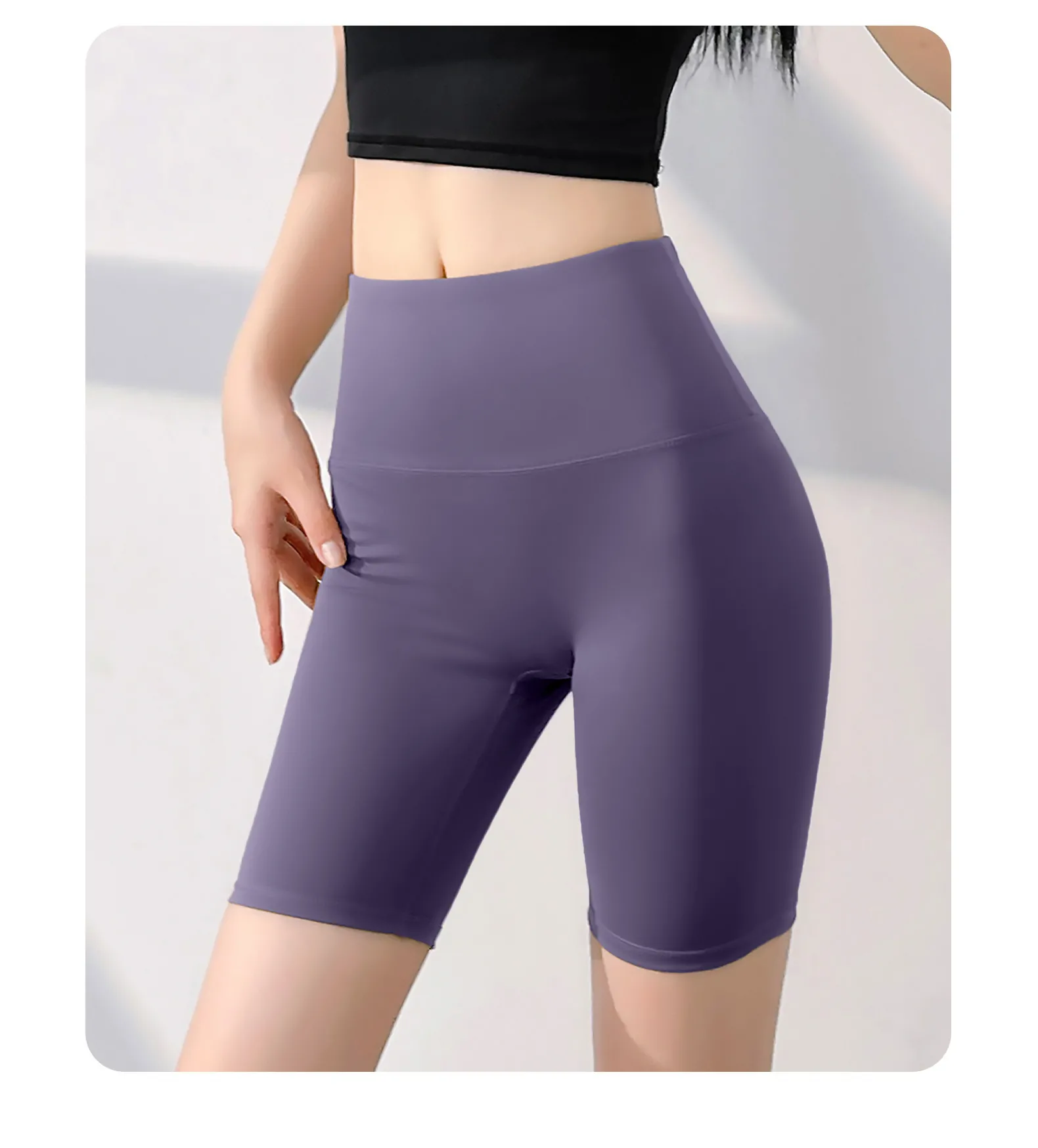 High Waisted Workout Shorts for Women - No Front Seam & Tummy Control Yoga Shorts - 图片 12
