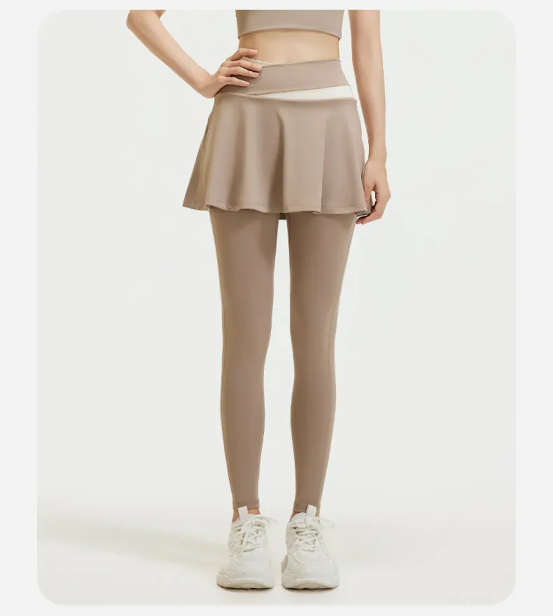 High Waisted Workout Leggings for Women - Color Block 2-in-1 Design with Booty Lifting - 图片 3