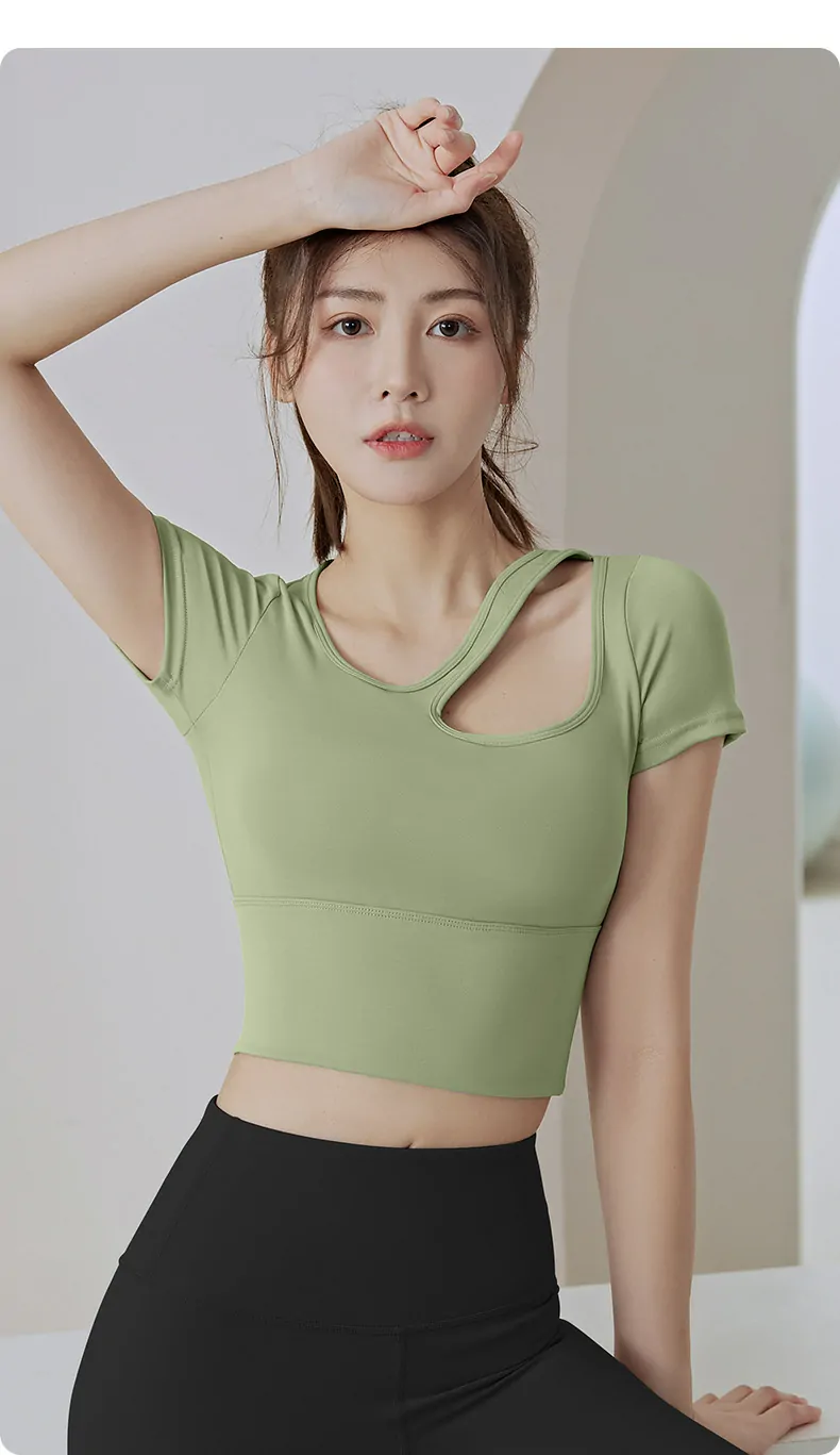 Women's Fitness Shirt with Built-in Bra - Breathable Workout Top for Gym & Yoga - 图片 9