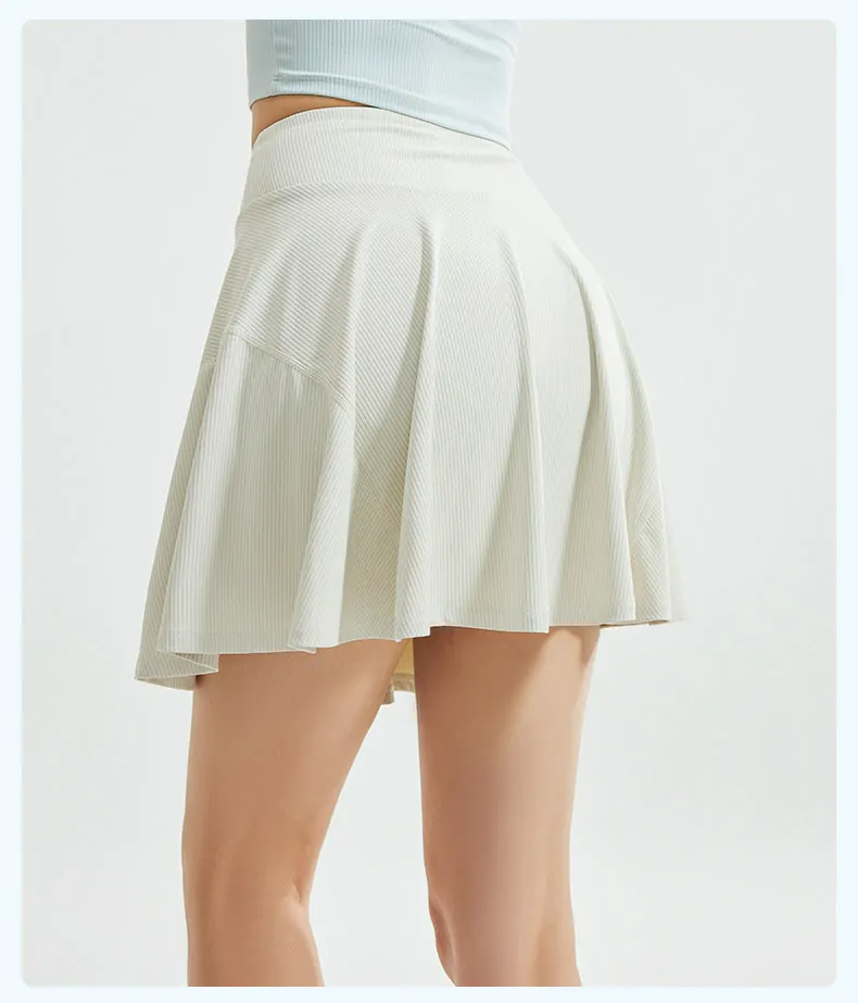 Women's High Waisted Workout Skirt – 2-in-1 Athletic Skirt with Anti-Slip Shorts for Tennis & Running - 图片 2