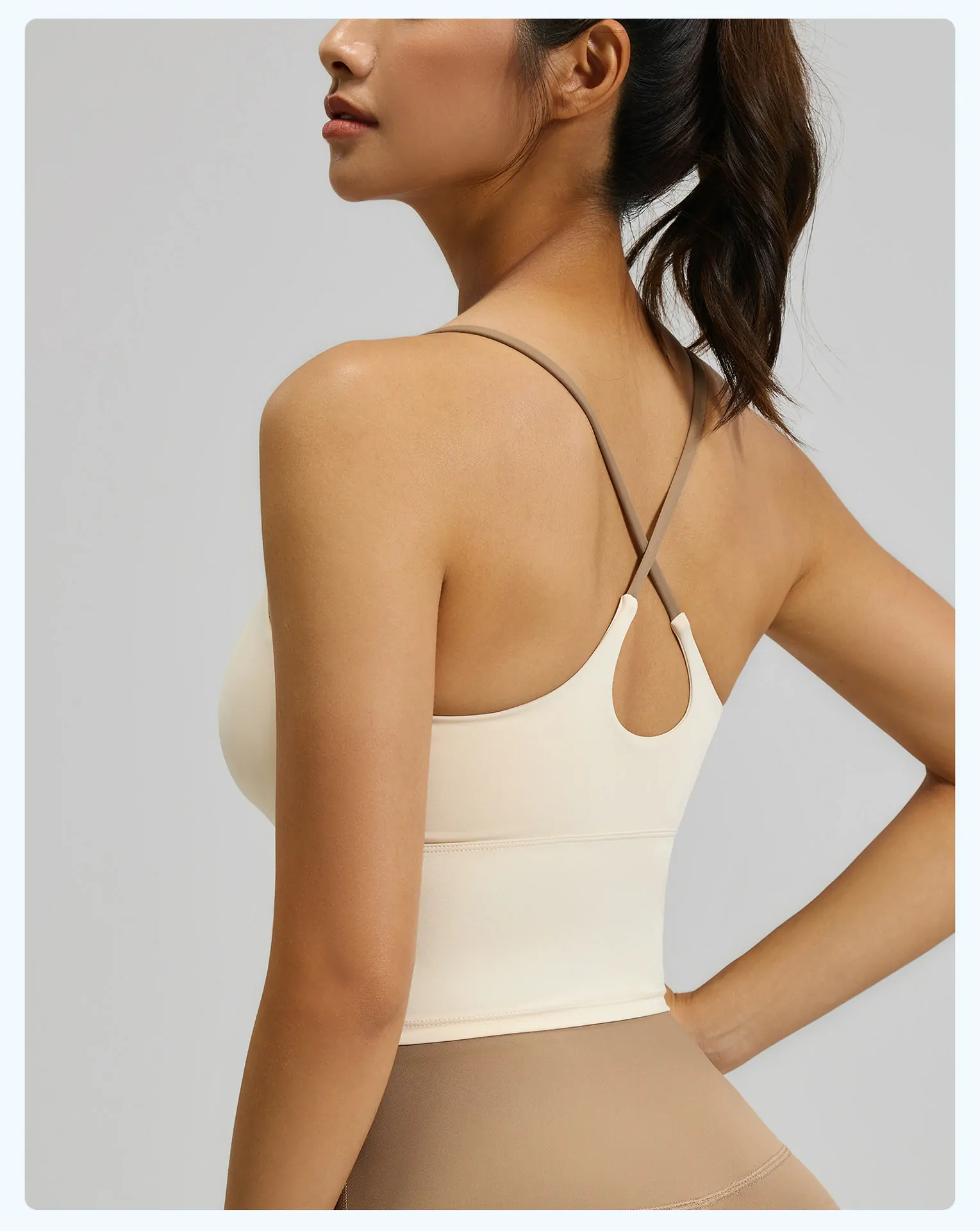 Padded Sports Bra Tank Top for Women - Thin Strap Cami with Built-in Bra for Workout & Daily Wear - 图片 4