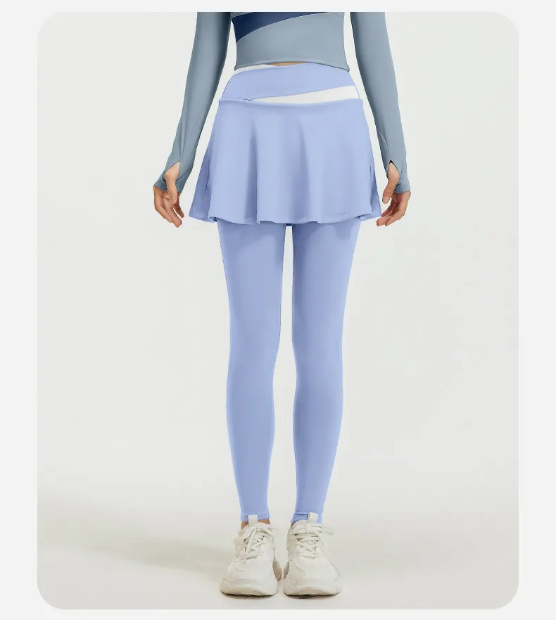 High Waisted Workout Leggings for Women - Color Block 2-in-1 Design with Booty Lifting - 图片 7