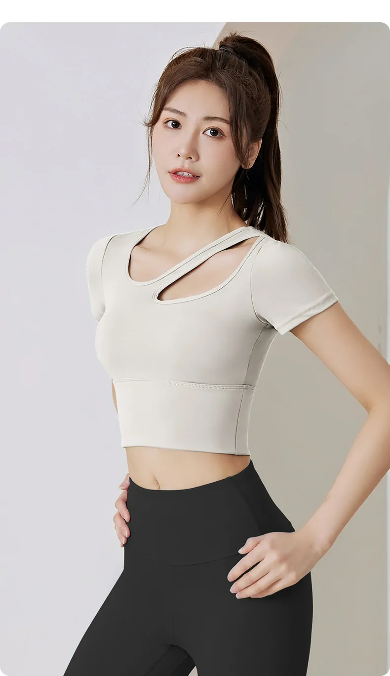 Women's Fitness Shirt with Built-in Bra - Breathable Workout Top for Gym & Yoga - 图片 11