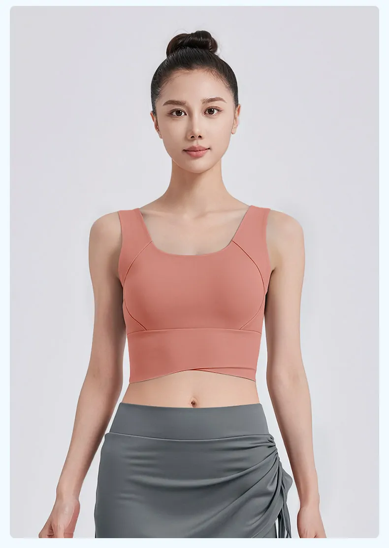 Wide Strap Sports Bra Tank - Maximum Support with Enhanced Shape for Running & Yoga - 图片 3