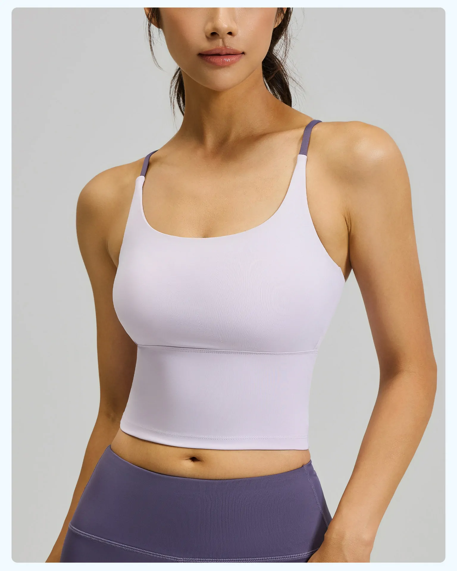 Padded Sports Bra Tank Top for Women - Thin Strap Cami with Built-in Bra for Workout & Daily Wear - 图片 5