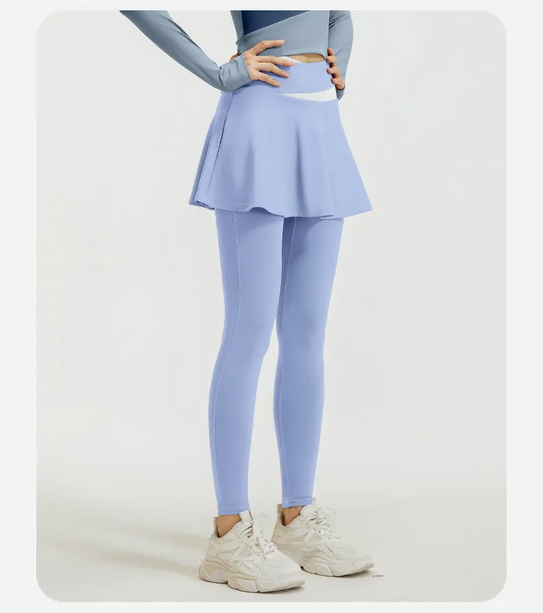 High Waisted Workout Leggings for Women - Color Block 2-in-1 Design with Booty Lifting - 图片 8