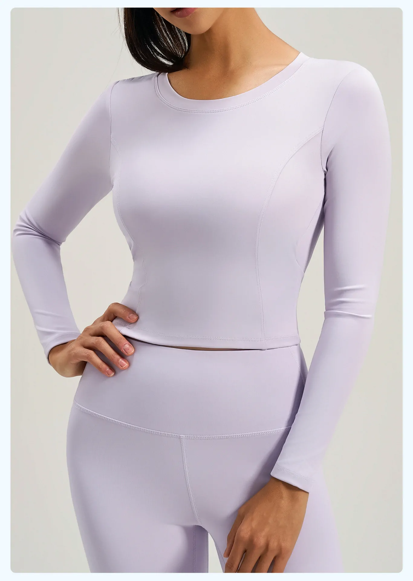 Women's Long Sleeve Workout Top with Built-In Bra – Tummy Control Fitness Shirt for Yoga & Gym - 图片 4