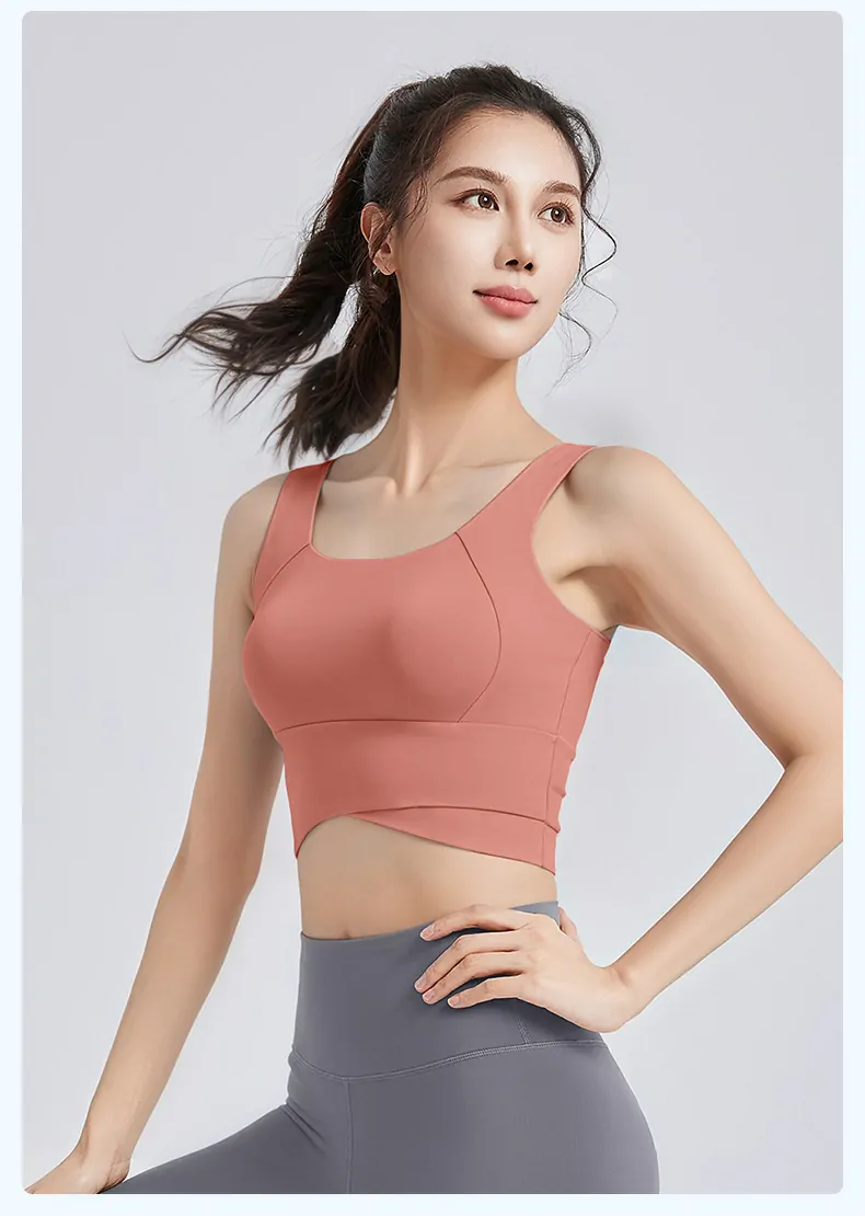 Wide Strap Sports Bra Tank - Maximum Support with Enhanced Shape for Running & Yoga - 图片 4