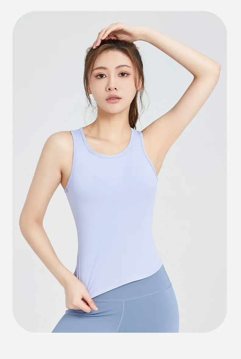 Women's Yoga Tank Top with Built-in Bra - Secure Fit Non-See Workout Shirt for Fitness - 图片 8