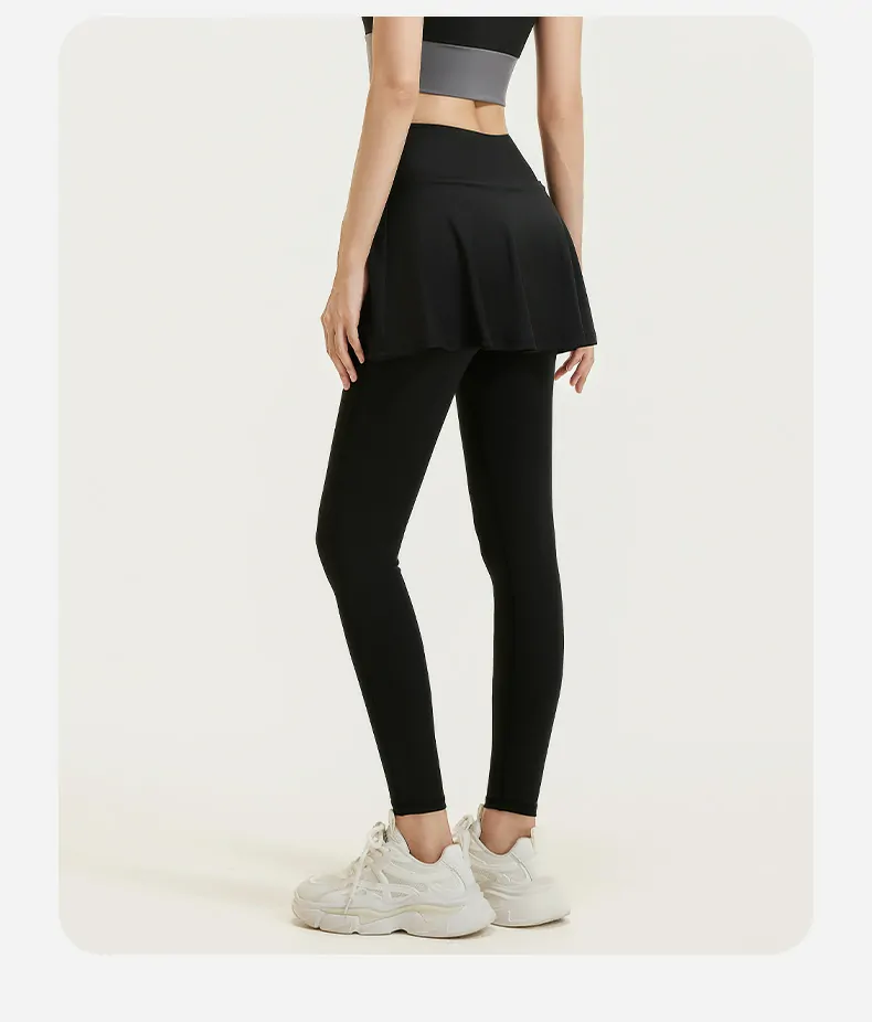 High Waisted Workout Leggings for Women - Color Block 2-in-1 Design with Booty Lifting - 图片 10