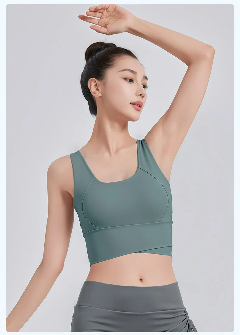 Wide Strap Sports Bra Tank - Maximum Support with Enhanced Shape for Running & Yoga - 图片 7