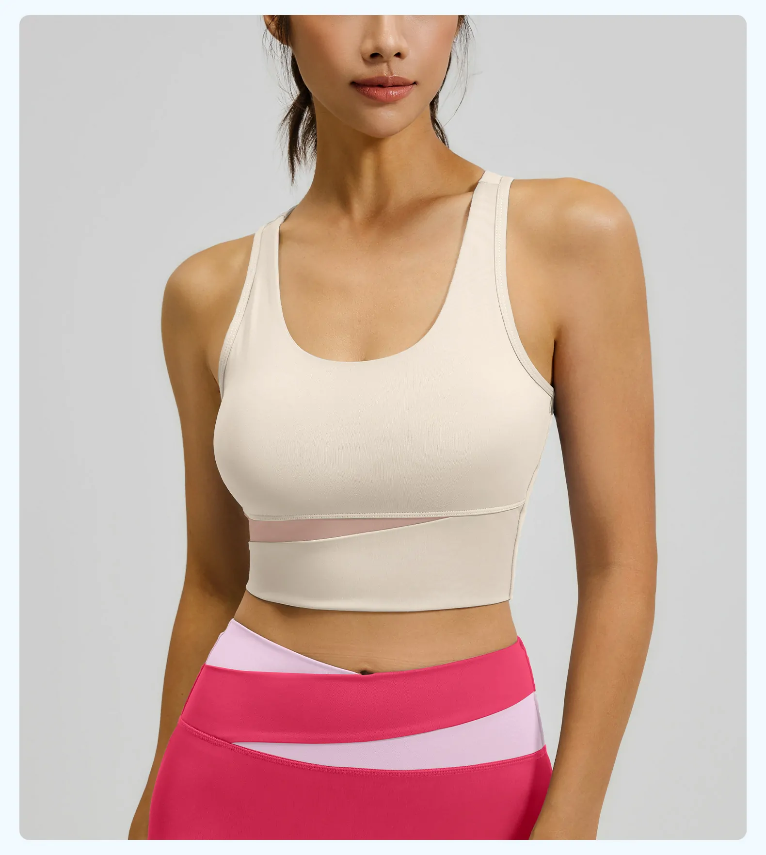 Women's High Support Fitness Bra - Removable Padding & Secure Fit for Yoga & Gym - 图片 9