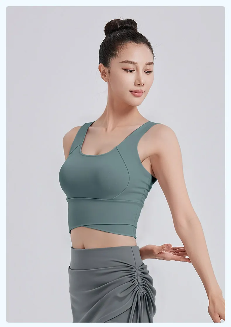 Wide Strap Sports Bra Tank - Maximum Support with Enhanced Shape for Running & Yoga - 图片 8