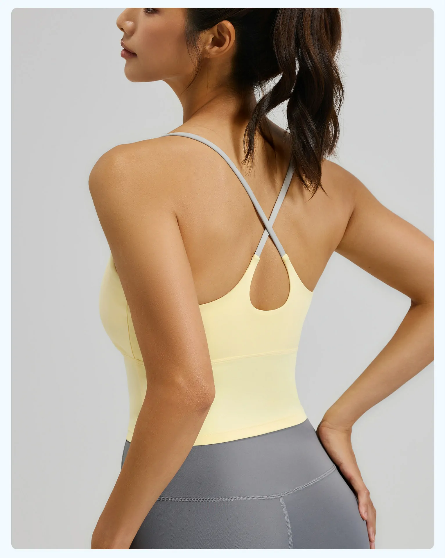 Padded Sports Bra Tank Top for Women - Thin Strap Cami with Built-in Bra for Workout & Daily Wear - 图片 10