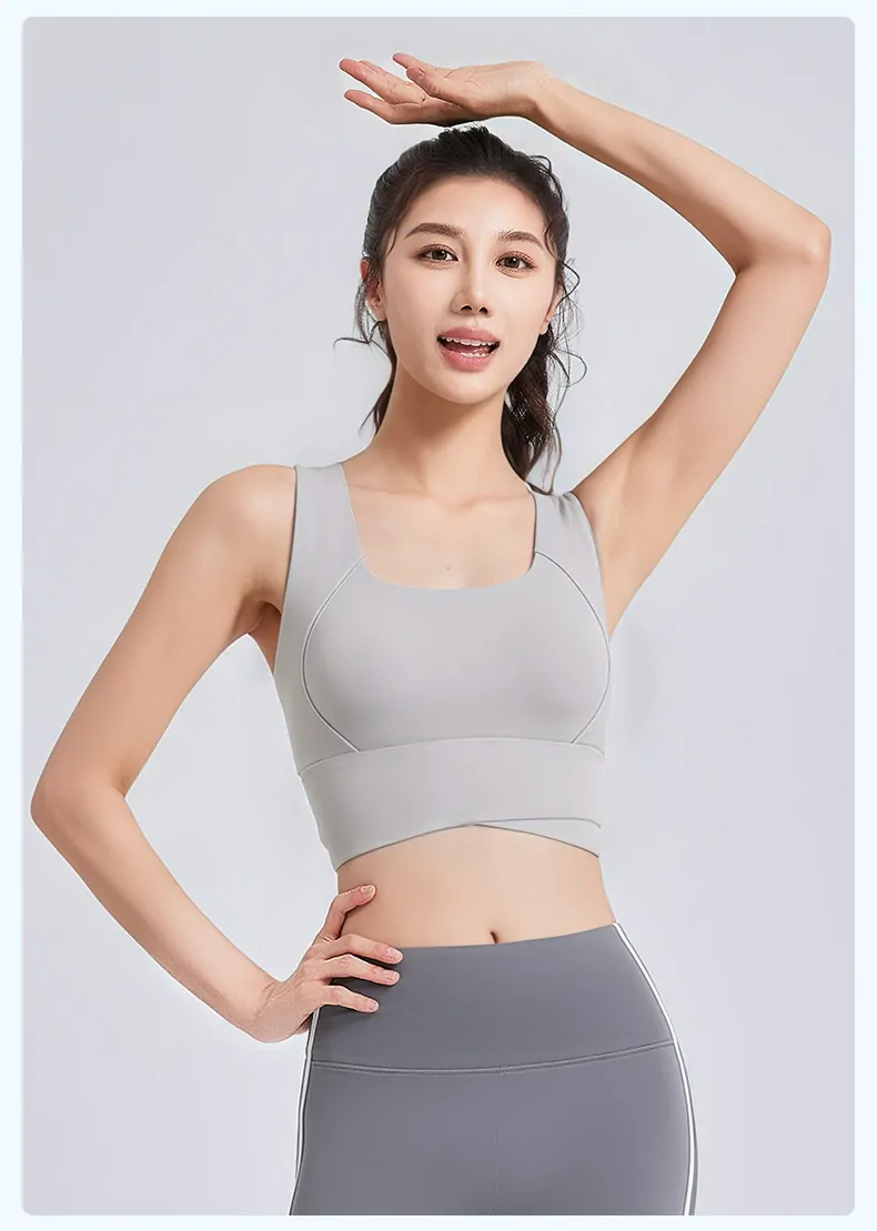Wide Strap Sports Bra Tank - Maximum Support with Enhanced Shape for Running & Yoga - 图片 9
