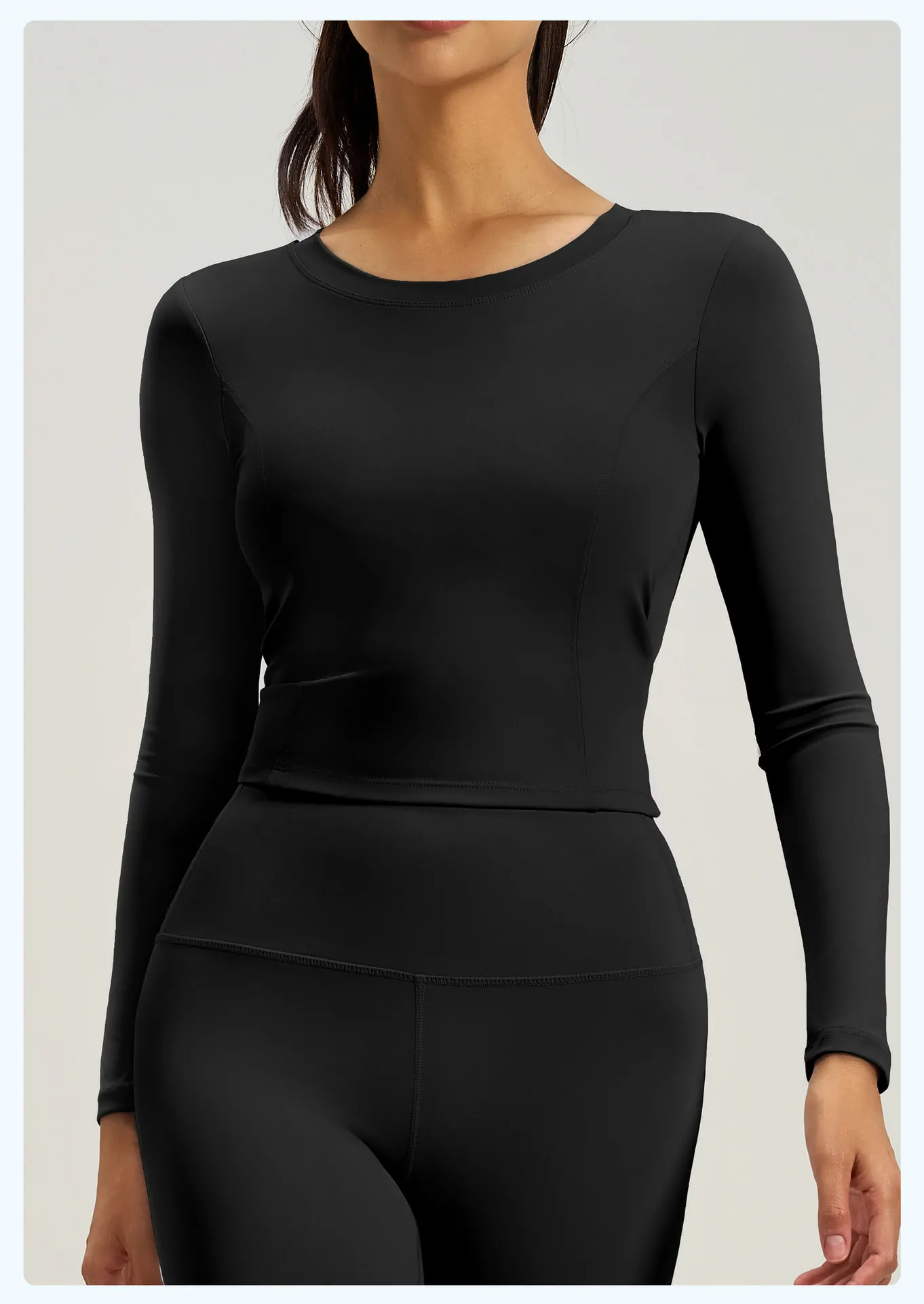 Women's Long Sleeve Workout Top with Built-In Bra – Tummy Control Fitness Shirt for Yoga & Gym - 图片 10